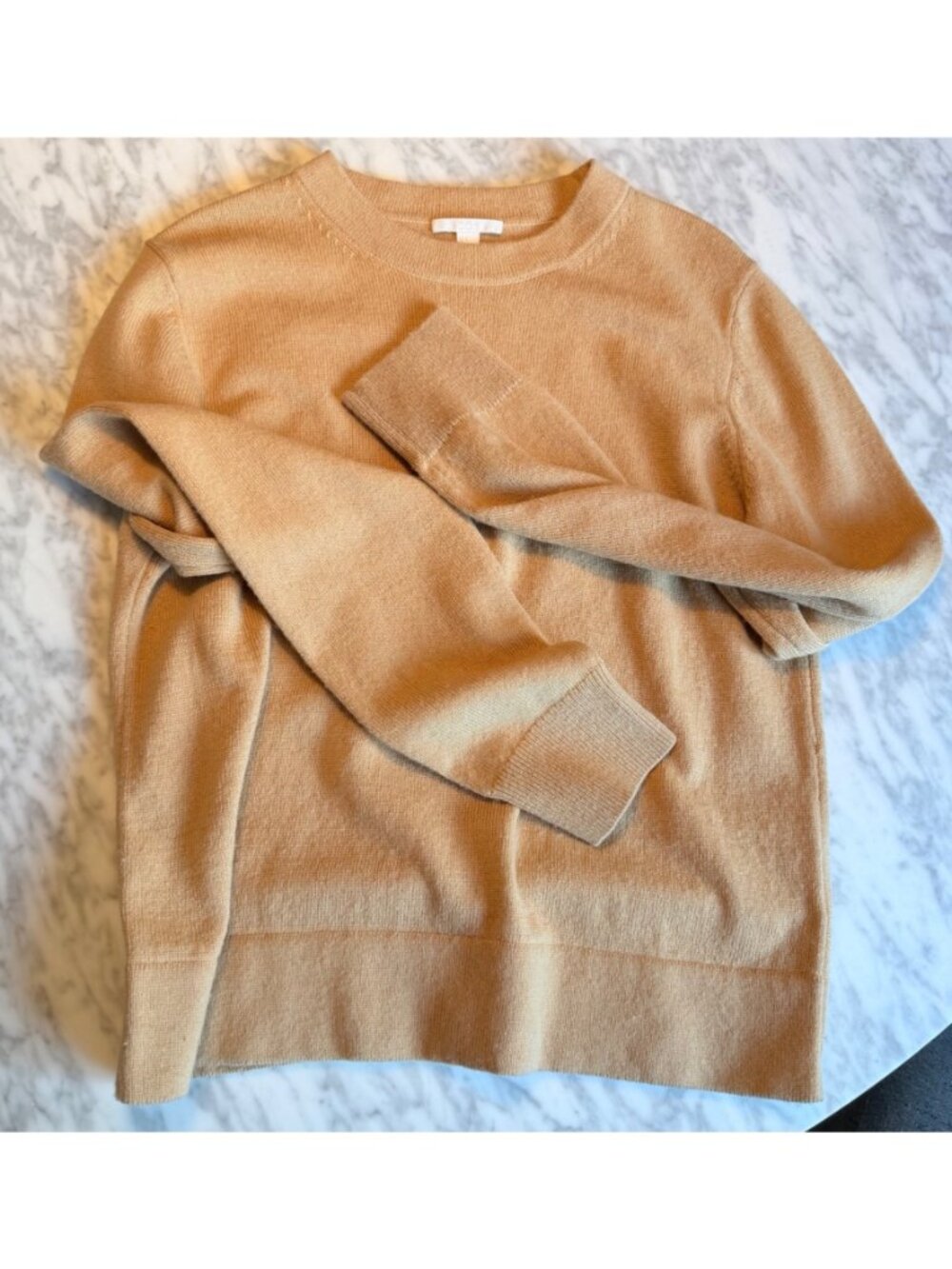 COS Camel Beige 100% Wool Crewneck Sweater Womens Size S - Picture 3 of 6